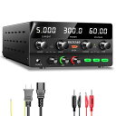 RUZIZAO 安定化電源 60V 5A 300W 4桁電圧電流電力水平スクリーン表示 スイッチング電源 エンコーダ微調整粗調整 DC 可変直流安定化電源 電気制御機器 自動切替 高精度 低雑音直流電源 自動温度制御冷却 テスト 修理 研究 実験室用 バッ