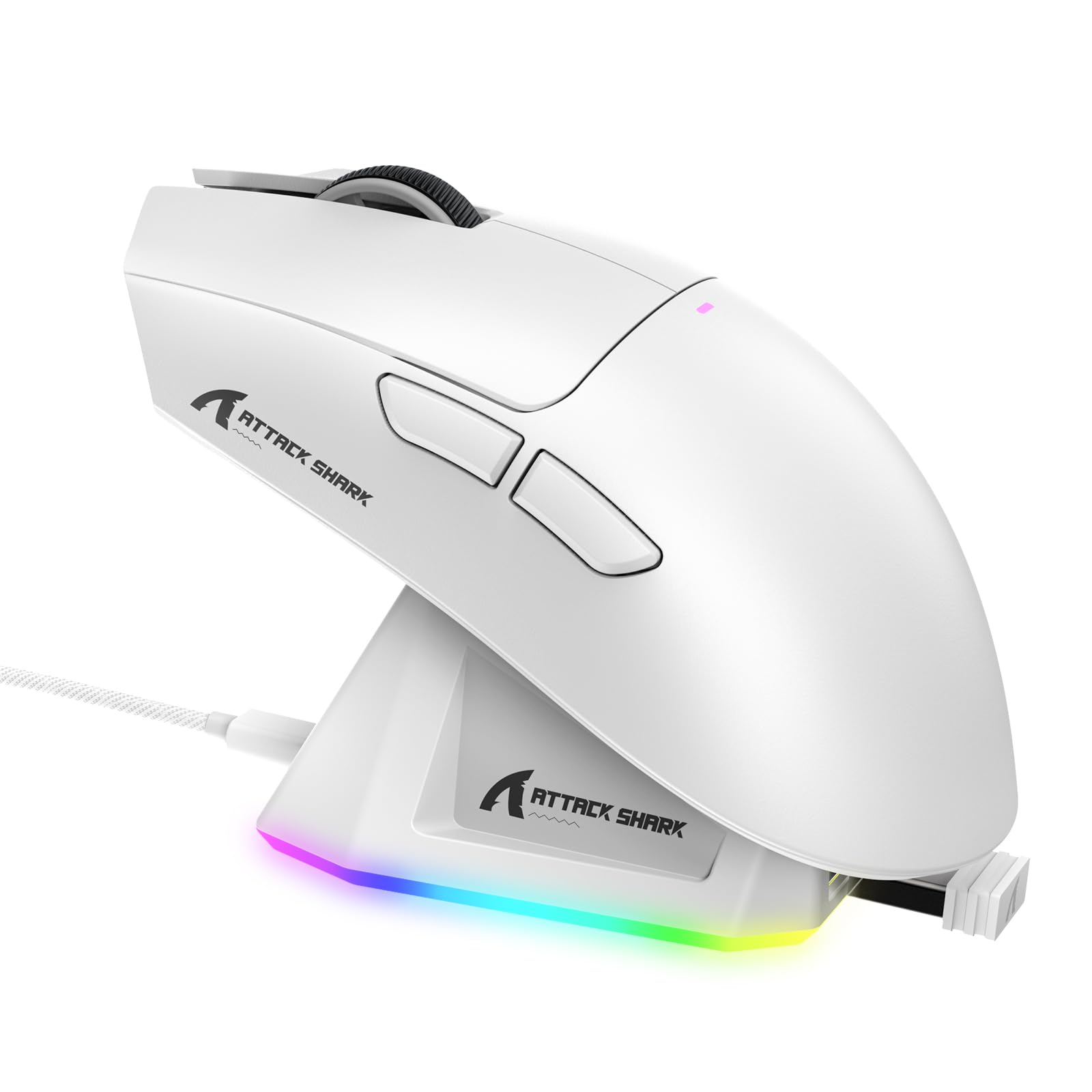 MAMBASNAKE×ATTACK SHARK X11 超軽量ゲーミングマウス 60g RGBマグネット充電スタンド 3モード接続 2.4Ghz/Bluetooth/Type-C ダブルBluetoothチャンネル 6レベルDPI切替 PAW3311センサ
