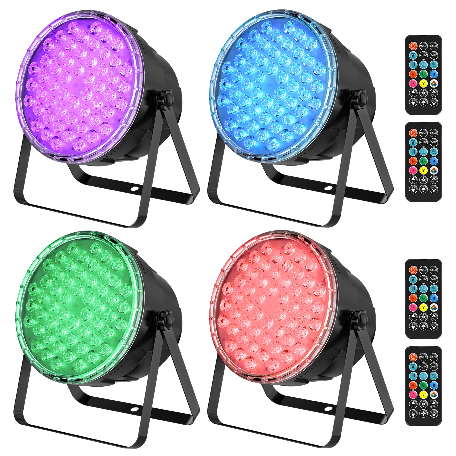 Rakuten - Betopper ステージライト 54x3W DJ照明 LED RGB 3色混合 高輝度 パーキャンライト リモコン付き ストロボ&ウォールウォッシャー DMX対応 パーティー・コンサート・教会・ウェディング・バー用 (4)