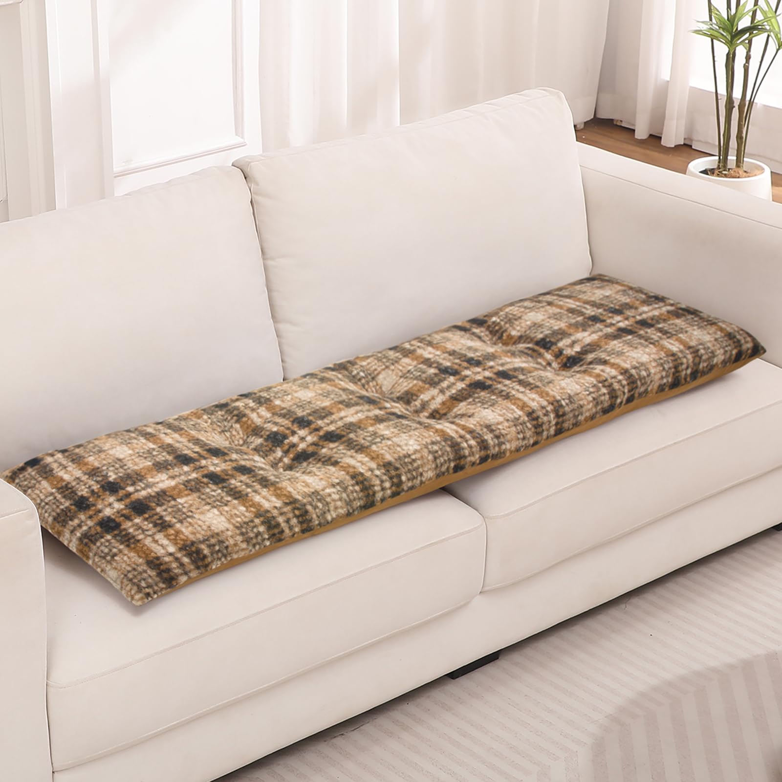 JEMA ジェマ ローグシートクッション ざぶとん 長座布団 ふわふわ ロング フリーシートクッション お昼寝 ごろ寝長座布団 ソファー用 部屋飾り チェック ...