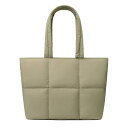 Comfyable 女性のための仕事用トートバッグ、ラップトップコンパートメント付きパファーデニム財布、旅行、学校、15 16インチのための大きなジーンショルダーバッグ, グリーン, M