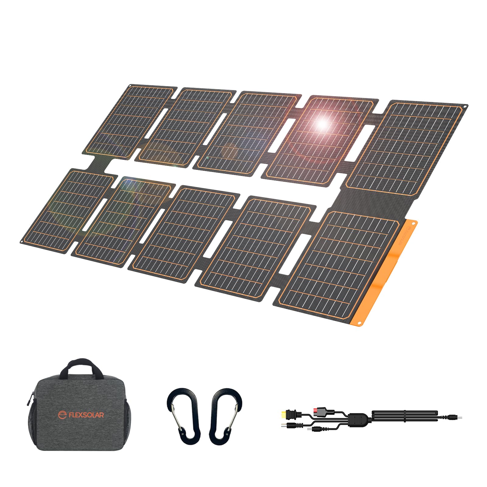 楽天SelectSHOP 岐阜 楽天市場店FlexSolar 100W 折り畳み式ソーラーパネル USB-C/USB-A/DC出力 ソーラー 充電器 ソーラーチャージャー IP67防水 防塵地震 災害時 停電対策 アウトドアPhone/Pad/Laptop/Android対応