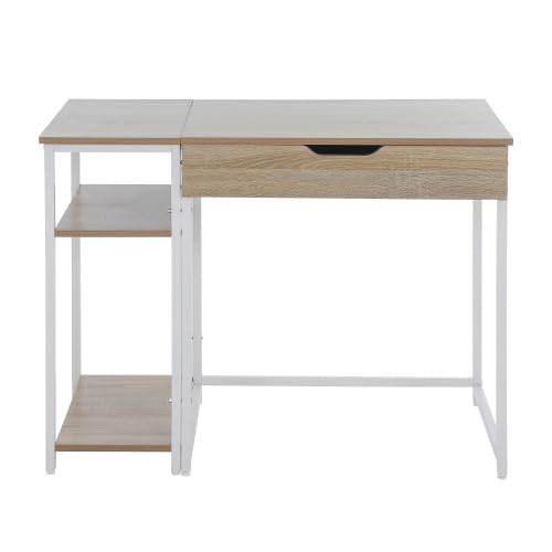 オーエスジェイ(OSJ)オフィスデスク 一体分割両用 デスク 机 幅100×奥行50cm 引き出し付き 学習机 勉強机 収納付き 木製 おしゃれ