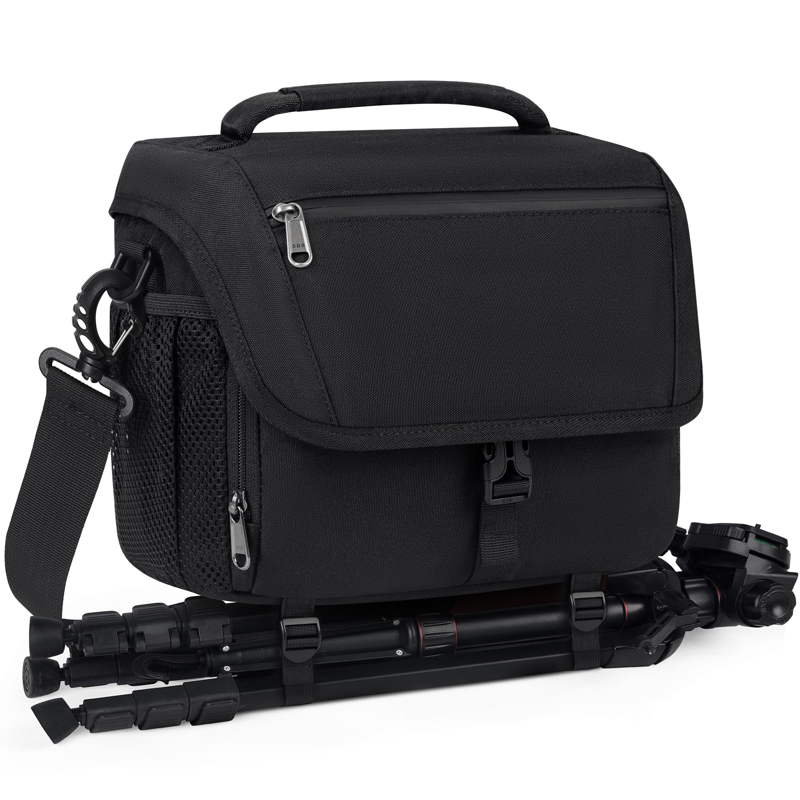 楽天SelectSHOP 岐阜 楽天市場店NEWHEY カメラバッグ 防水 カメラケース 一眼レフカメラ適用 ショルダーバッグ 仕切り調整可 レインカバー付き アウトドア 旅行 撮影 山登り ブラック
