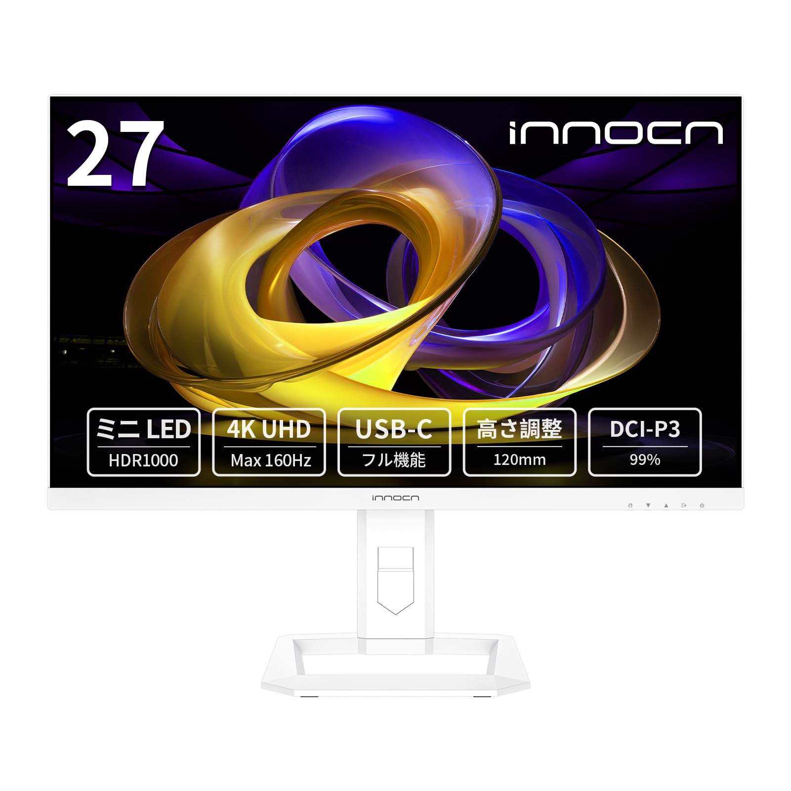 INNOCN 27M2V Lite 27 ߥLED 4K˥ QD ̻ҥɥå HDR1000 統1000 UHD 160Hz PC˥ ưԽ ǥ HDMI/DP/USB-C 65W  ֥롼饤ȷڸ ԥܥåȵǽ