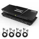 TESmart KVMスイッチ 4入力1出力 HDMI切り替え器 4K@60Hz EDID機能 ホットキー L/Rオーディオ 4ポート KVM HDMI切替器 ...
