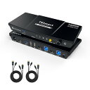 TESmart KVM切替器 パソコン2台モニター1台切り替え USB3.0 KVMスイッチ 4K@60Hz HDMI EDID機能 ホットキー切り替え対応 HDCP2.2 HDR10/Dolby対応 リモコン、入力ケーブル付き