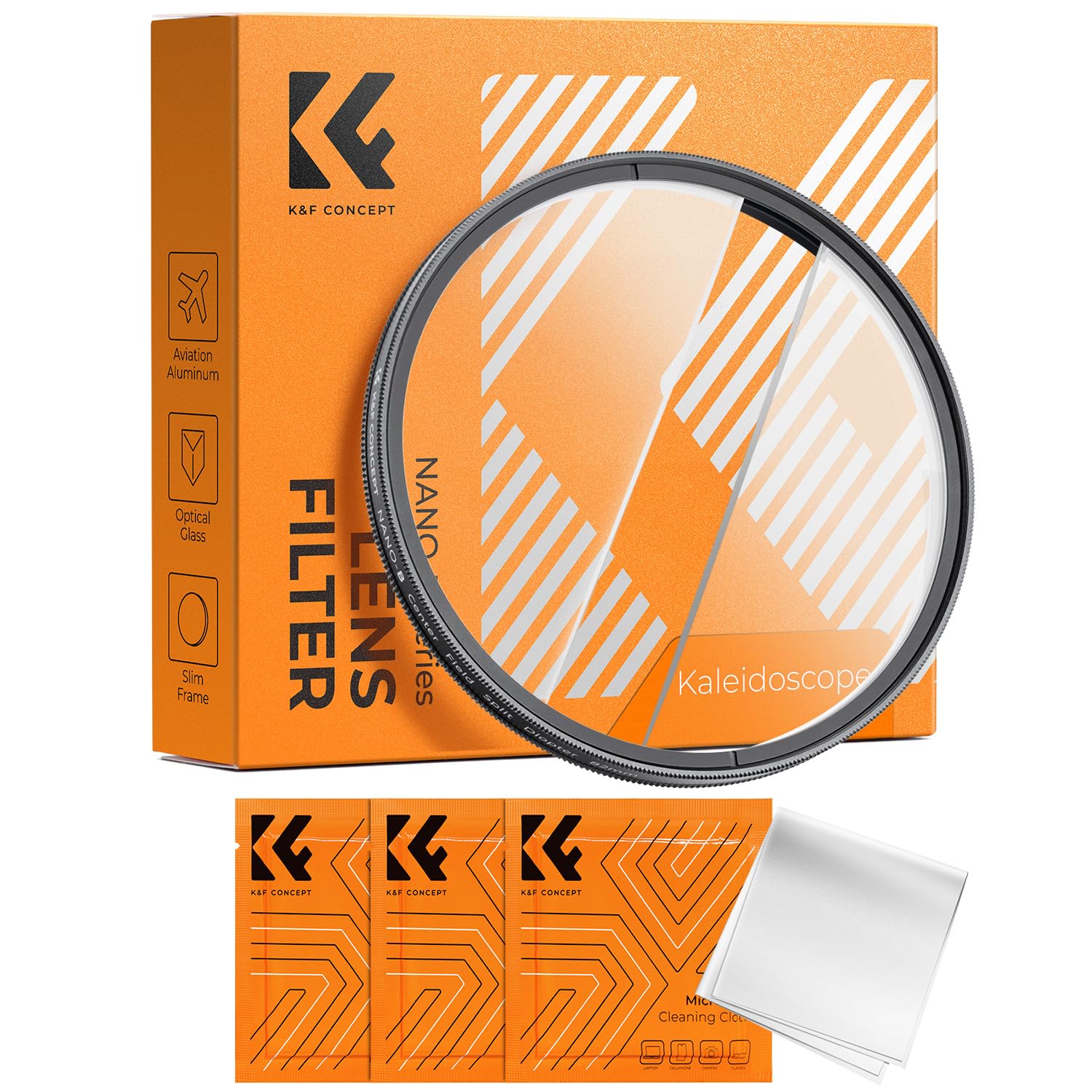 樂天商城 - K&F CONCEPT 82mm 中央分割屈折フィルター 光学ガラス ぼかし効果 特殊効果フィルター 3枚クリーニングクロス付き（NANO-B シリーズ）