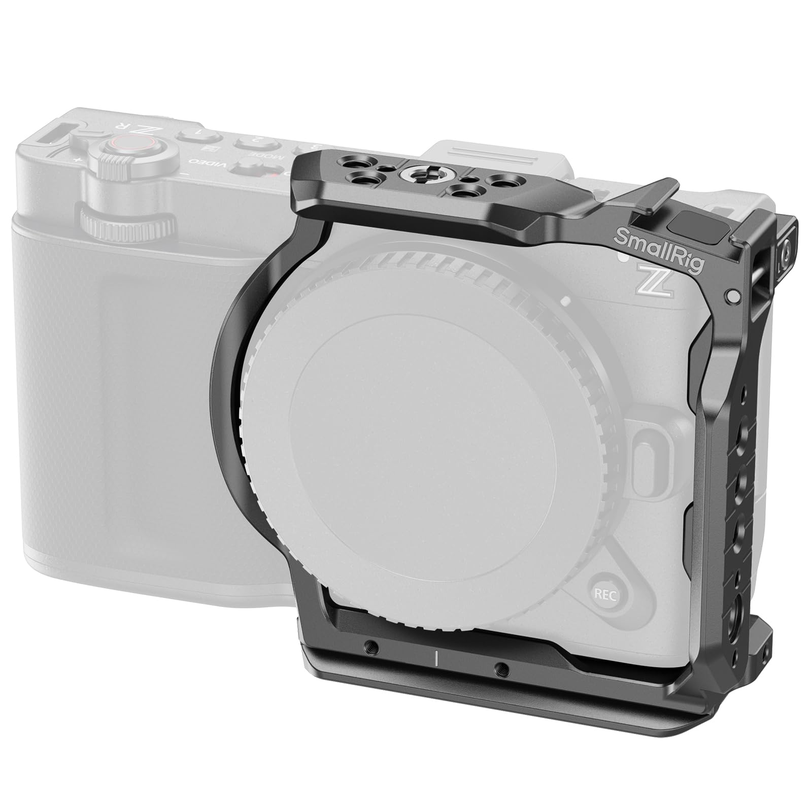 SMALLRIG ZR用ハーフケージ HawkLockクイックリリースNATOレール内蔵 1/4インチ-20ネジ穴 Arca対応QRプレート DJI RS 4 / RS 4 Pro/RS 3 Proジンバル対応 Arcaタイプ三脚対応 Nikon対応 59