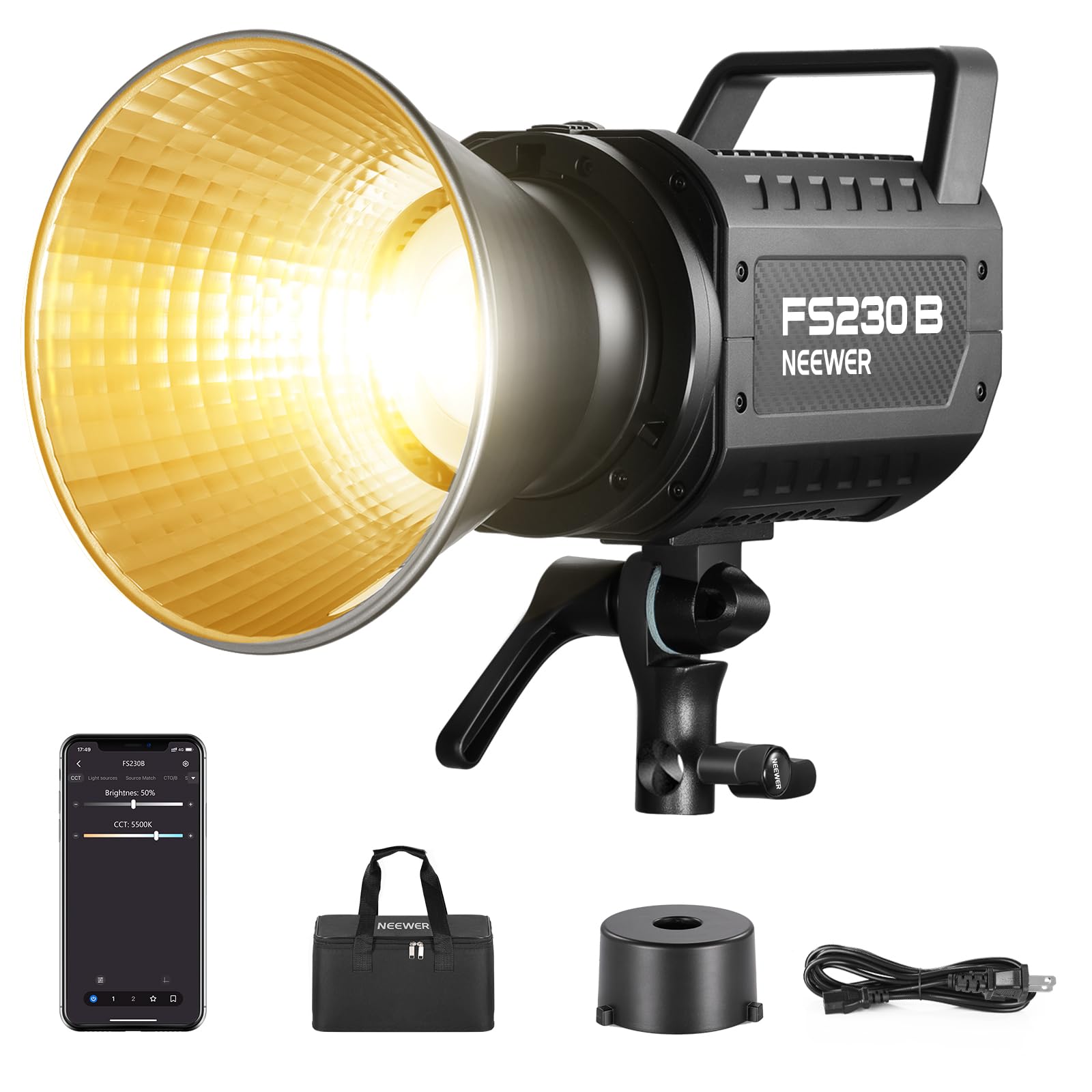 NEEWER FS230B ӥǥ饤 2.4G/APP ȥ 230W  COB Ų Ϣ³Ͼ 饤 4...