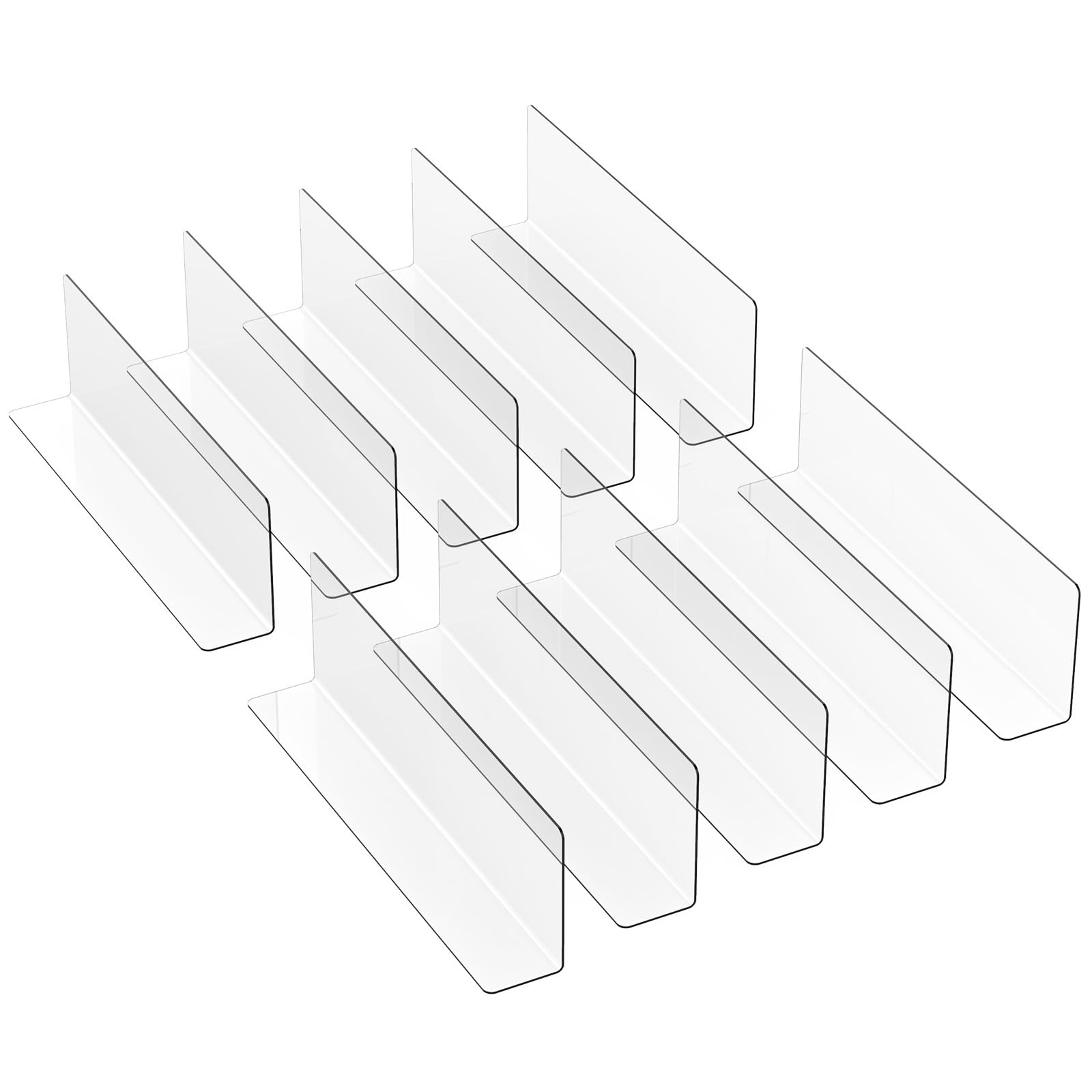 STOBAZA 仕切り I字 仕切り板 l型 透明 PVC 20個 20x6x3cm 商品 棚仕切り板 引き出し アクリル板 商品仕切り板 シェルフ 棚 卓上 陳列 本棚 展示 スーパー 飲食店 コンビニ 収納 整理 仕切り板