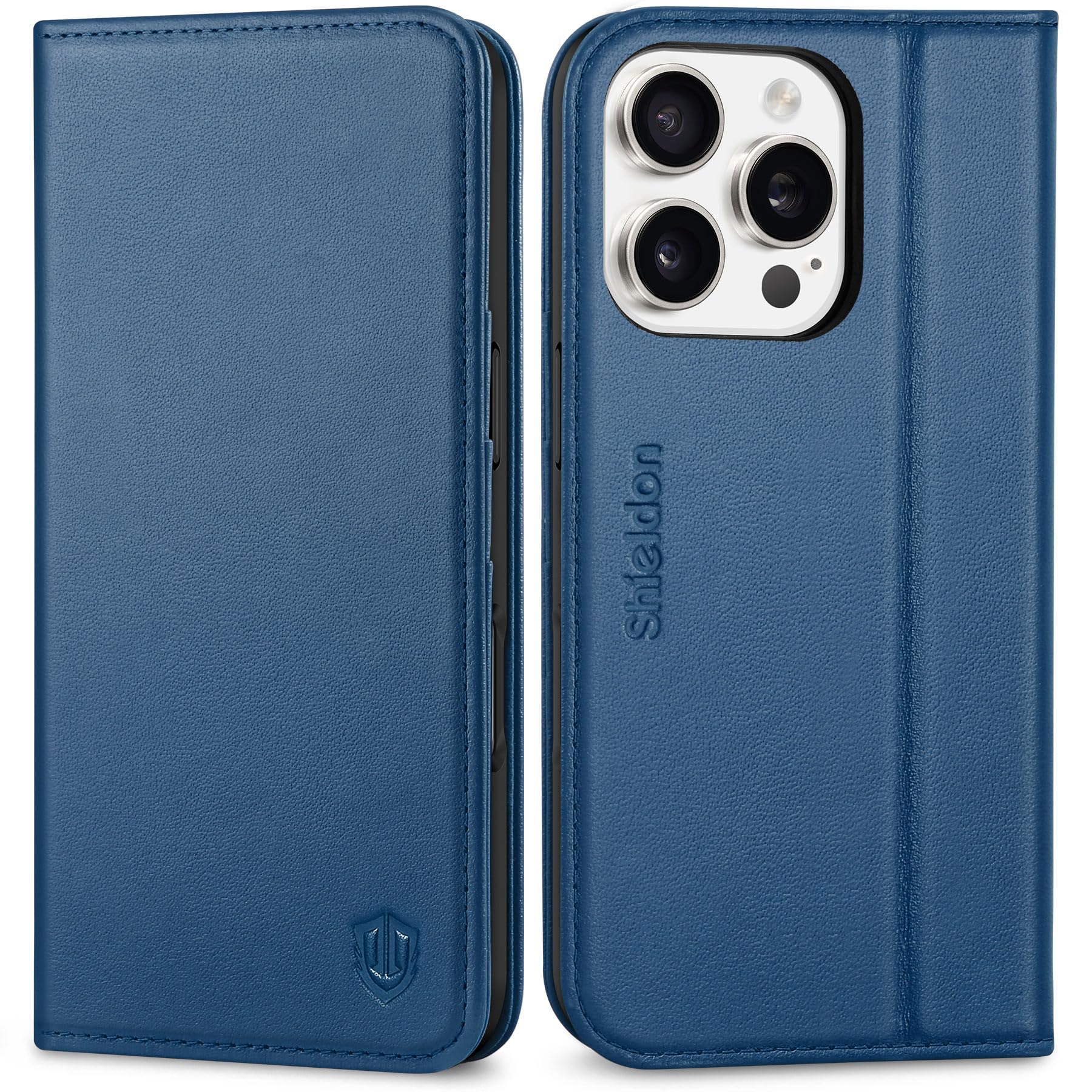 SHIELDON iPhone16Pro 対応ケース 本革 手帳型 アイホン 16プロ スマホカバー 衝撃吸収 TPU素材 カード収納 横置きスタンド機能 マグネット内蔵 [RFIDブロッキング] 全面保護 あいふぉん16 プロ 対応 スマホケース 202