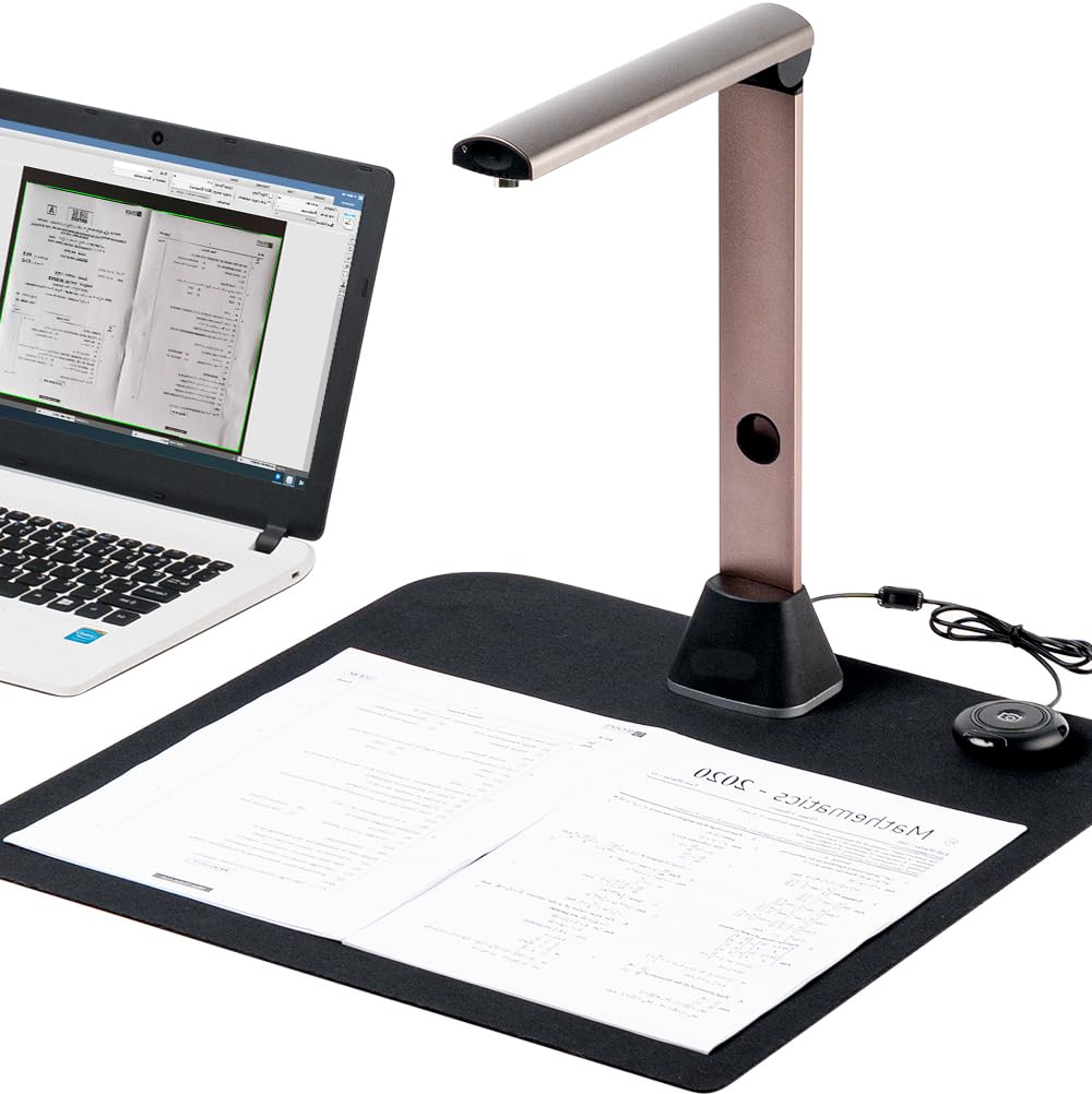 iCODIS スキャナー ドキュメントスキャナー:ブック 非破壊 自動平坦化 1500万画素 書画カメラ OCR機能 文字認識 歪み補正 自炊 最大1500万画素 A3サイズ対応 Windows/Mac OS対応 高速 家庭用 LEDライト付き オフィス