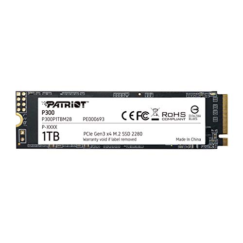 Patriot Memory P300 1TB M.2 SSD 2280 NVMe PCIe Gen 3x4 ¢SSD P300P1TBM28