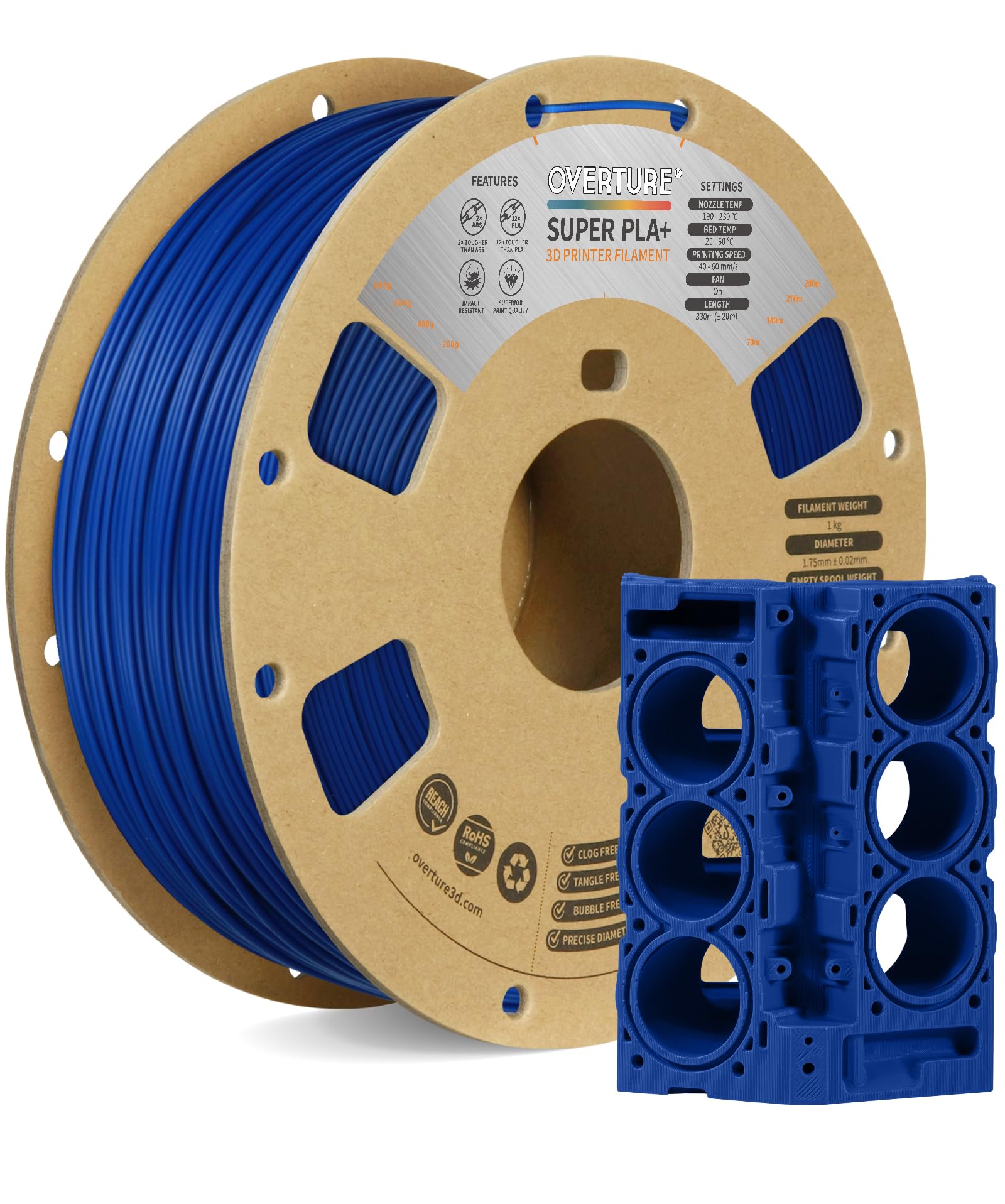 OVERTURE Super PLA+ ե 1.75mm PLA ץ饹ʥܡ륹ס롢1kg ե (2...