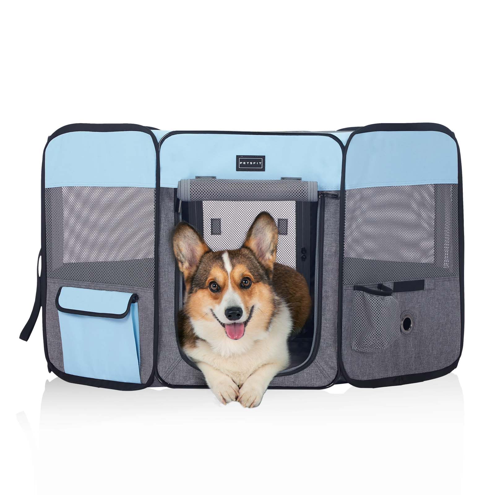 楽天SelectSHOP 岐阜 楽天市場店Petsfit 犬 サークル ペットサークル 八角形 ドッグハウス 【パッと開いてすぐ使える】 猫の産屋 猫の分娩室 折りたたみ 犬猫兼用 メッシュ 屋根付き 軽量 収納バッグ付き 部屋のインテリアに馴染み キャンプ アウトドア お出かけ用品 中小ペット