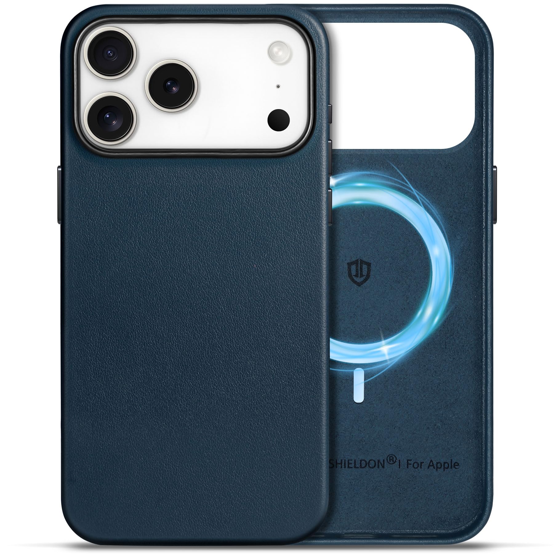 SHIELDON iPhone 17ProMax 対応 ベーシックケース 本革レザー 6.9インチ 5G 薄型 ワイヤレス充電対応 磁気充電可 背面保護 軽量 滑り止め 指紋防止 耐久性 カメラ保護 携帯便利 アイホン17プロマックス 対応 スマホカバー