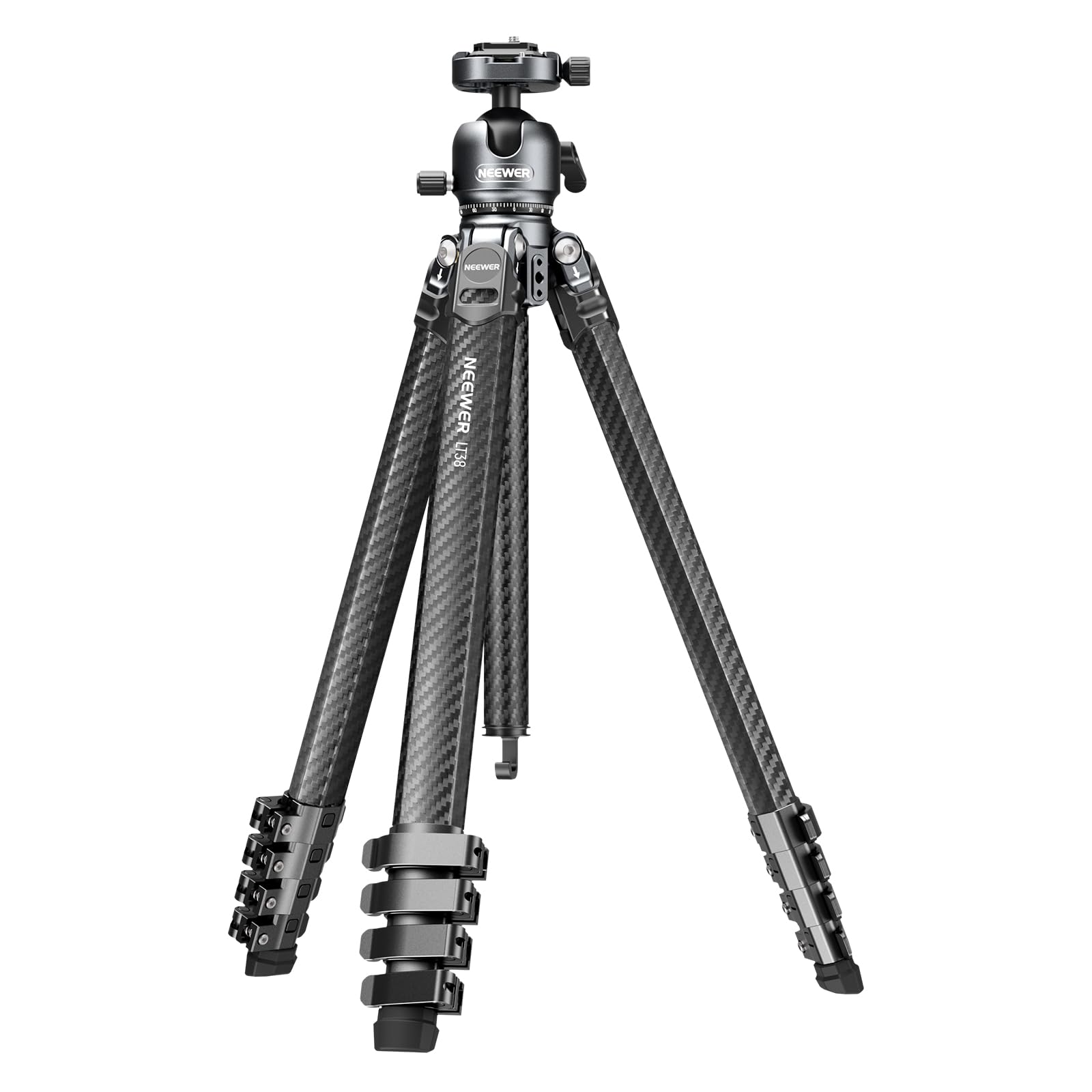楽天SelectSHOP 岐阜 楽天市場店NEEWER LITETRIP LT38 トラベル三脚 155cm カーボン製 軽量 360°パン/チルト低重心ボールヘッド/柔軟中心軸/Arca型QRプレート付き カメラ三脚 三脚 折りたたみ プロフェッショナル三脚 コンパチブル Peak Design