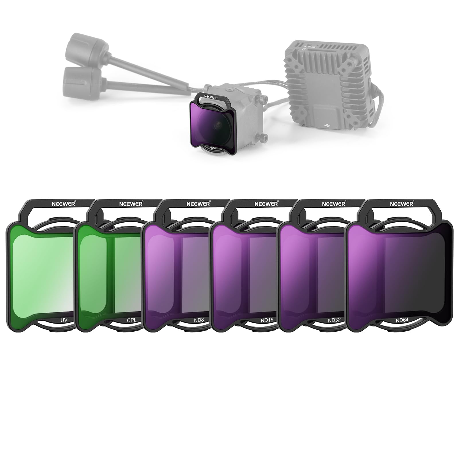 NEEWER ND�ե��륿�����å� 6������ ����ѥ��֥� O4 Air Unit Pro ���ʥåץ��� ND8/ND16/ND32/ND64/CPL/UV ...