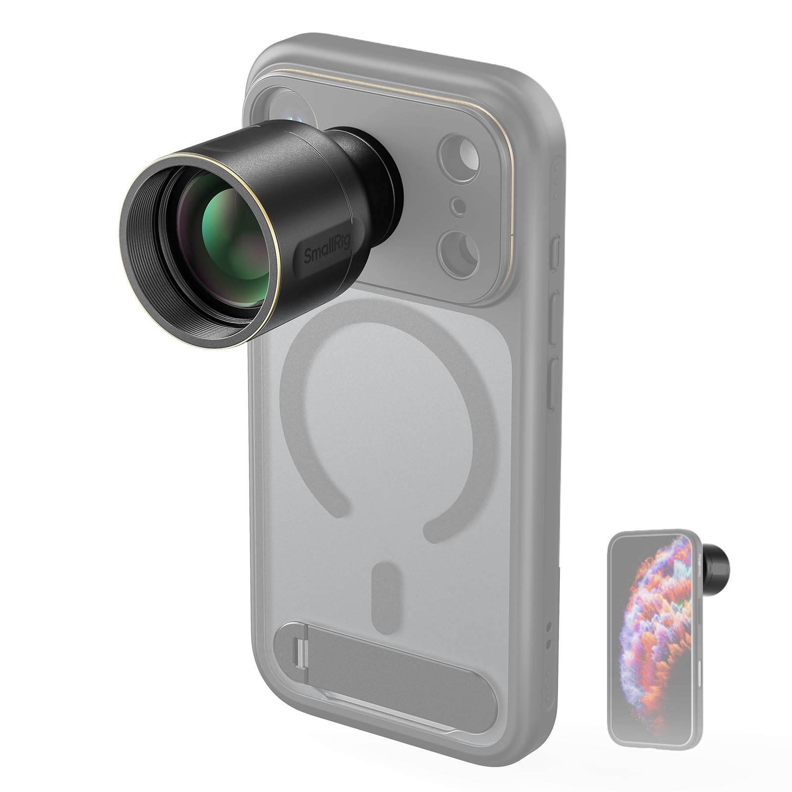 SmallRig 2倍望遠レンズ iPhone 17/16/15 Pro Max用 2倍倍率HDレン ...