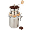 Easyworkz 手挽きコーヒーミル 気密キャニスター付き 調整可能ミルコア ステンレス鋼製 コーヒー豆グラインダー