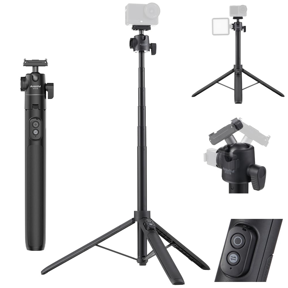 Ambitful DT07B 13.3-55.1インチ Bluetooth三脚自撮り棒 磁気マウント DJI Osmo対応