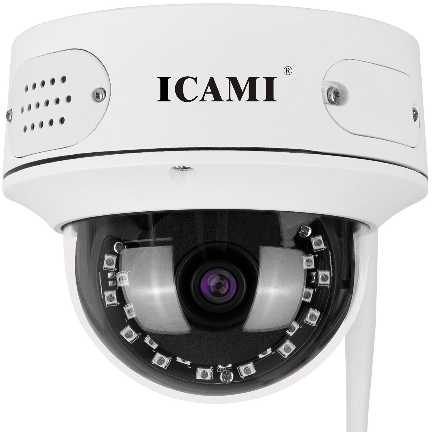 ICAMI 防犯カメラ 屋外 ワイヤレス 工事不要 ドーム型 家庭用 WIFI 監視カメラ 屋内 玄関 AI人体検知 500万画素 SDカード録画 IP防水 常時録画 夜間対応 遠隔監視 日本語説明書 日本語アプリ スマホ 簡単操作 家庭 店舗 玄関 車庫