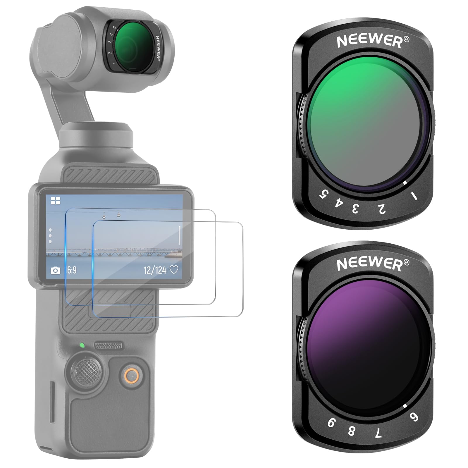 NEEWER NDե륿å ѥ֥ Osmo Pocket 3 ND2-ND32&ND64-ND512 饹ե...