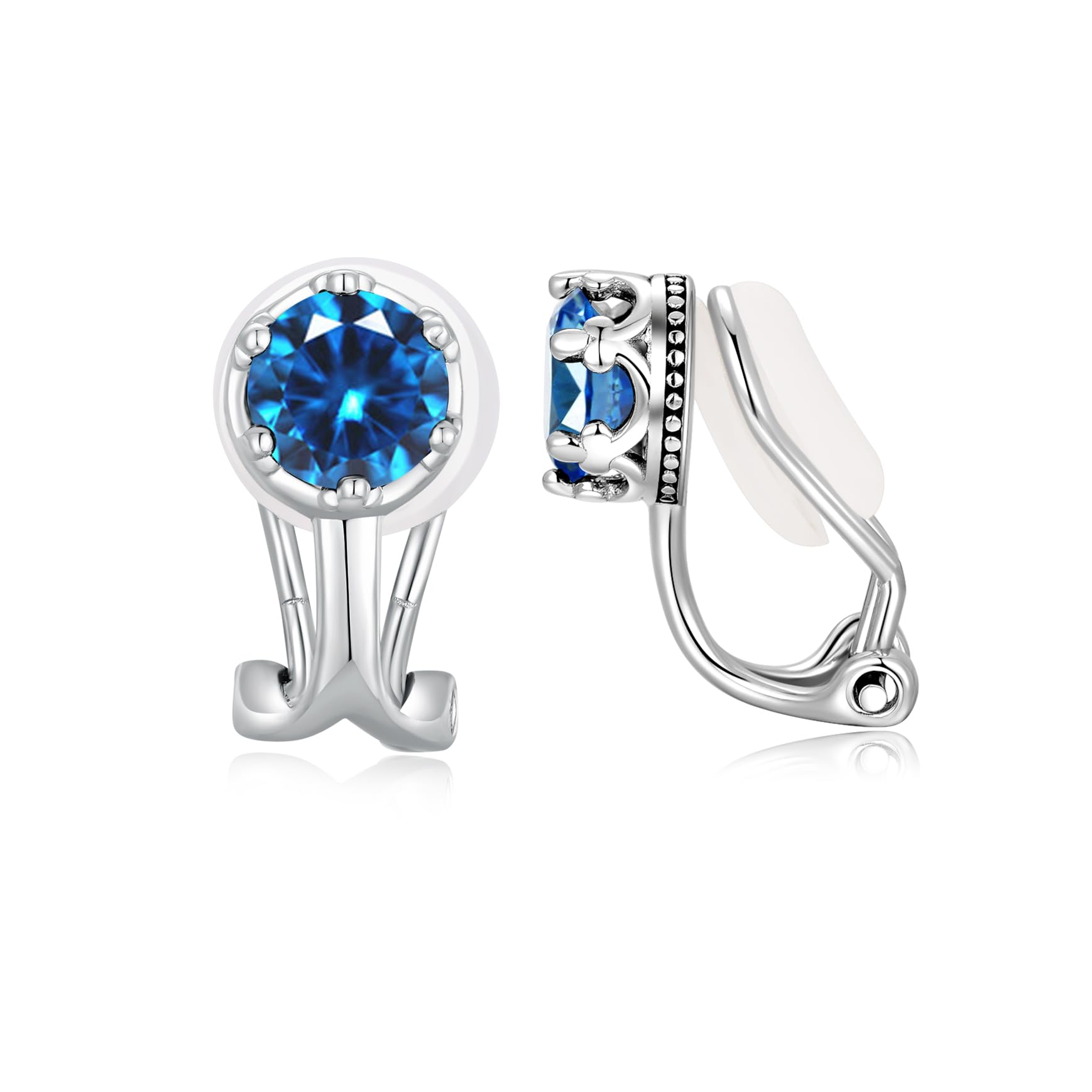 immobird サファイア イヤリング レディース 金属アレルギー対応 イヤリング 痛く無い クラウン デザイン 誕生石 アクセサリー 男女兼用 ホワイトデー...