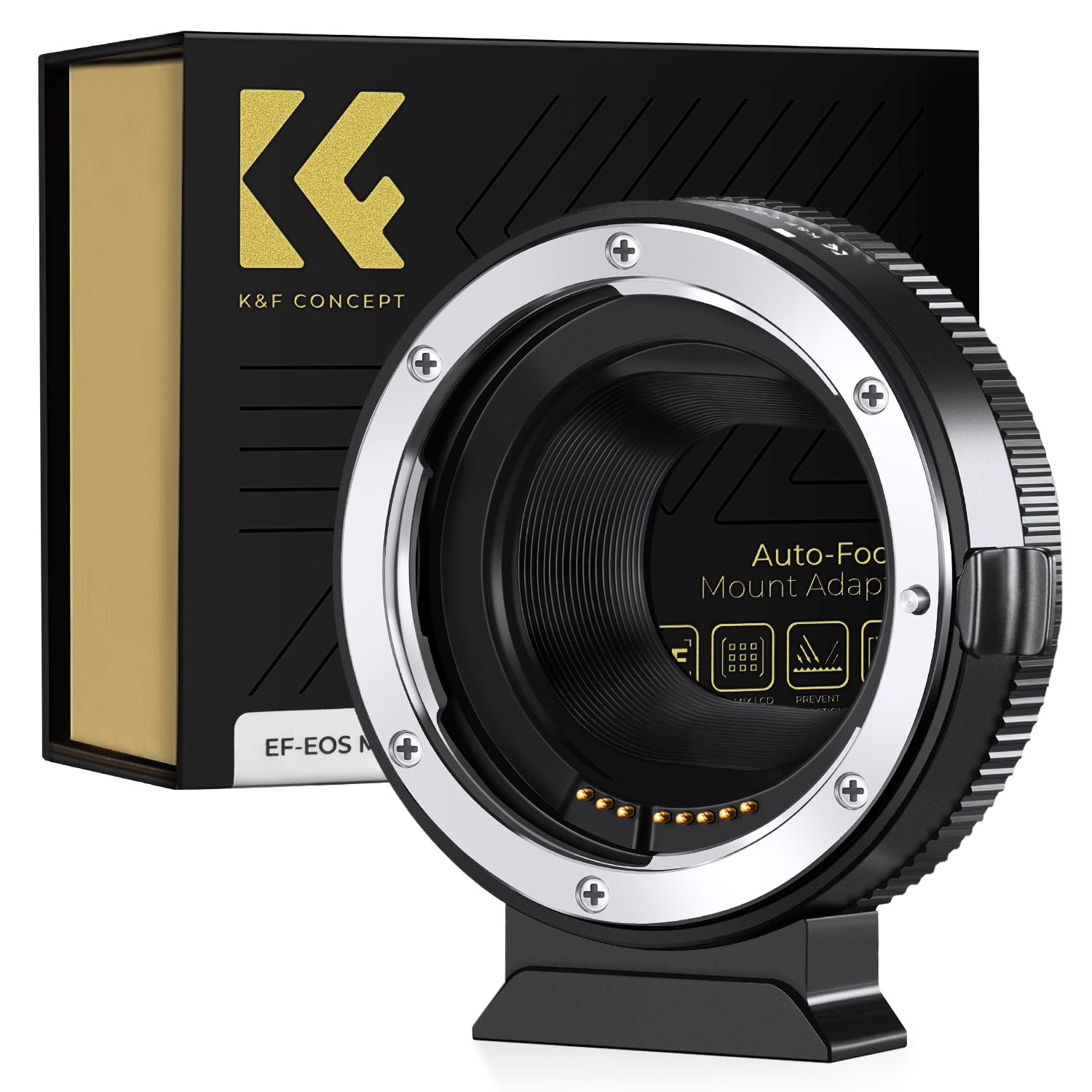 K&F CONCEPT 【新改良】 電子マウントアダプター EF-EOS M キヤノン対応 EF/EF-Sマウントレンズ → Canon対応 EF Mマウントカメラ変換 EF-EOSM AF機能 オートフォーカス 絞り調整可能 手振れ補正 メーカー直営店
