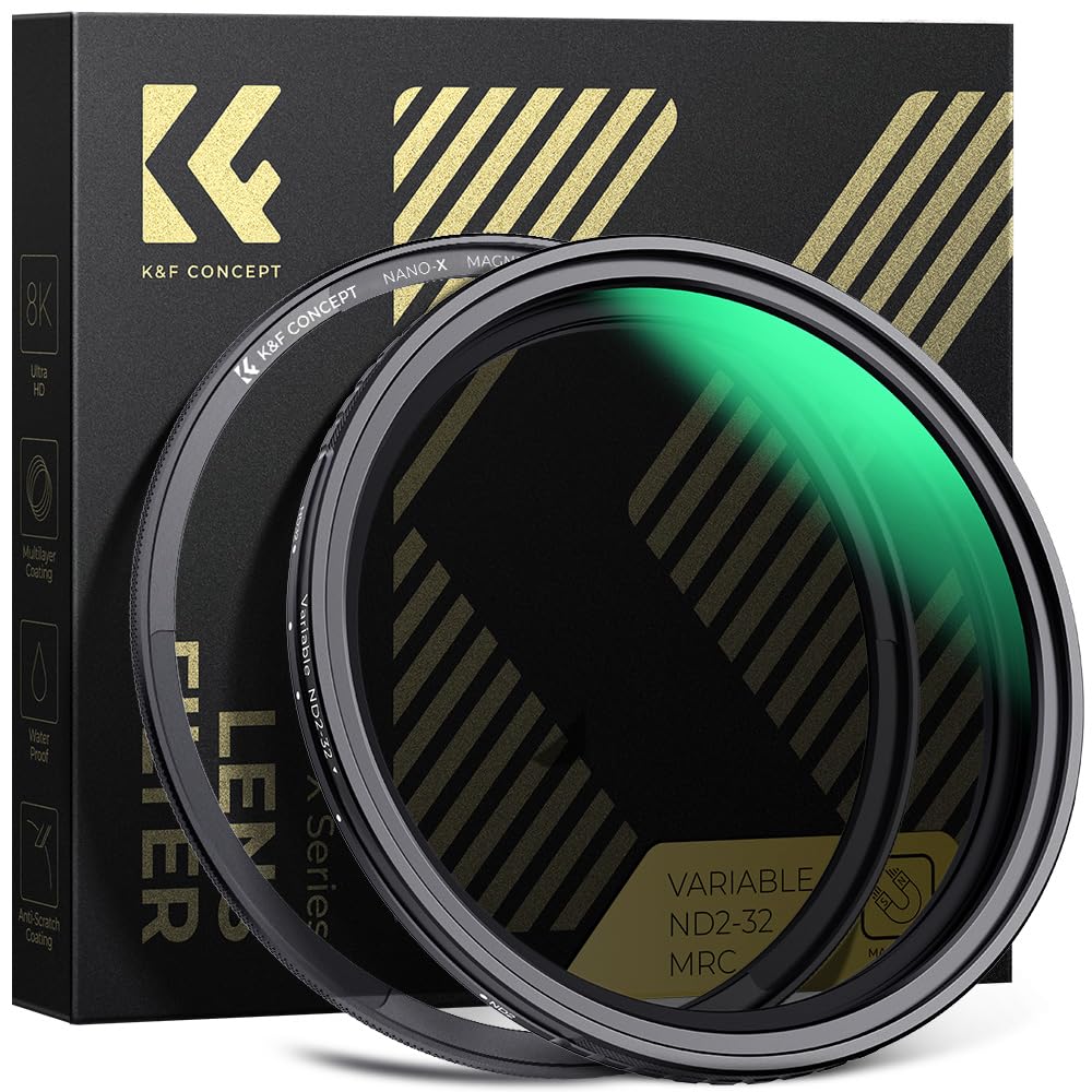 K&F CONCEPT 52mm マグネット可変NDフィルターND2-ND32 X状ムラ制御 日本製AGC光学ガラス HD超解像力 低い反射率 28層ナノコーティング 撥水防汚キズ防止 薄枠 ビデオ/風景撮影のレンズフィルター【メーカー直営店】