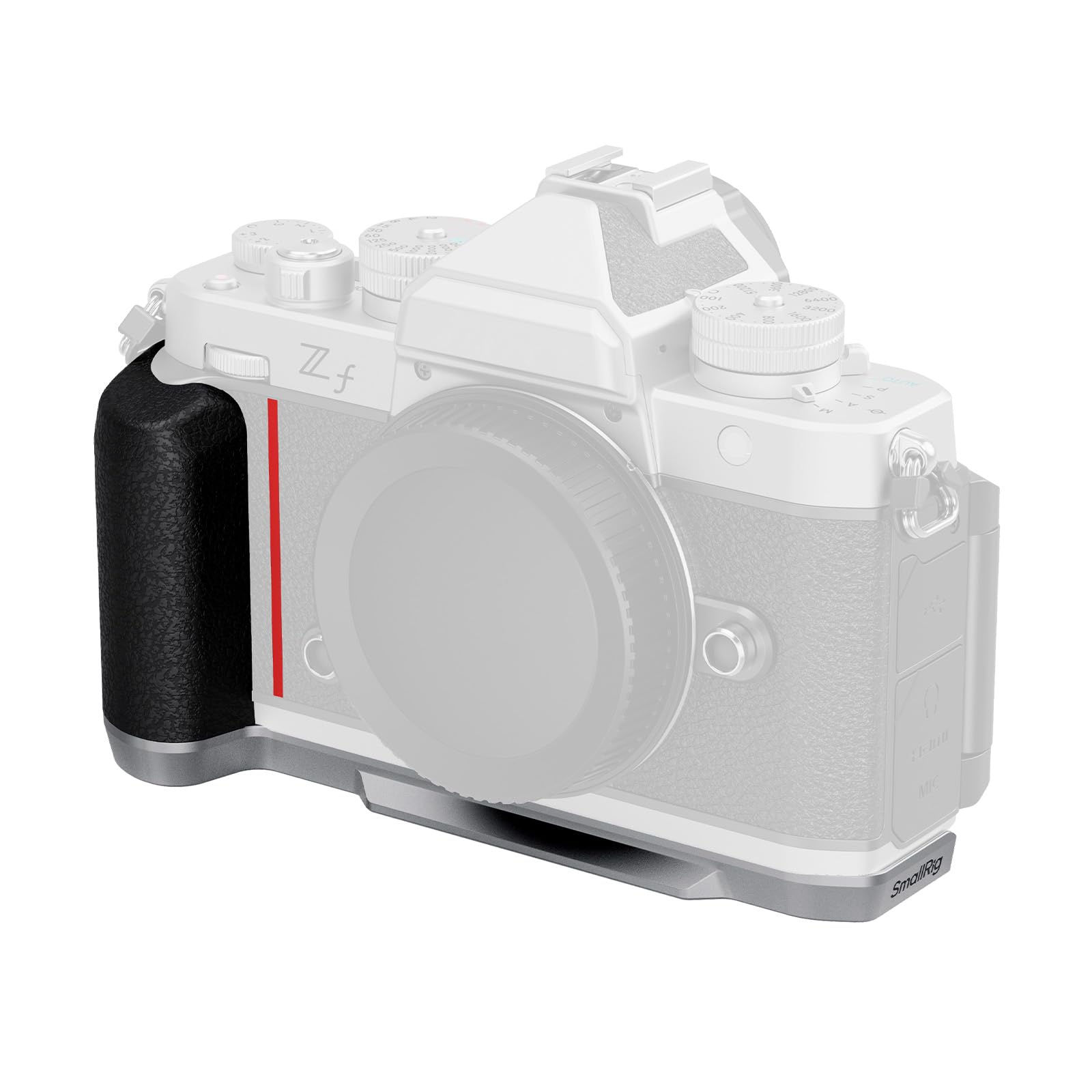 SmallRig Z f用L型プレート（シリコンハンドル付き）Nikonに対応 アルカスイス規格対応クイックリリースプレートとリストストラップホール付き 三脚用1/4インチ-20ネジ穴付き 人間工学に基づいたシリコンハンドグリップ （シルバー） 5706