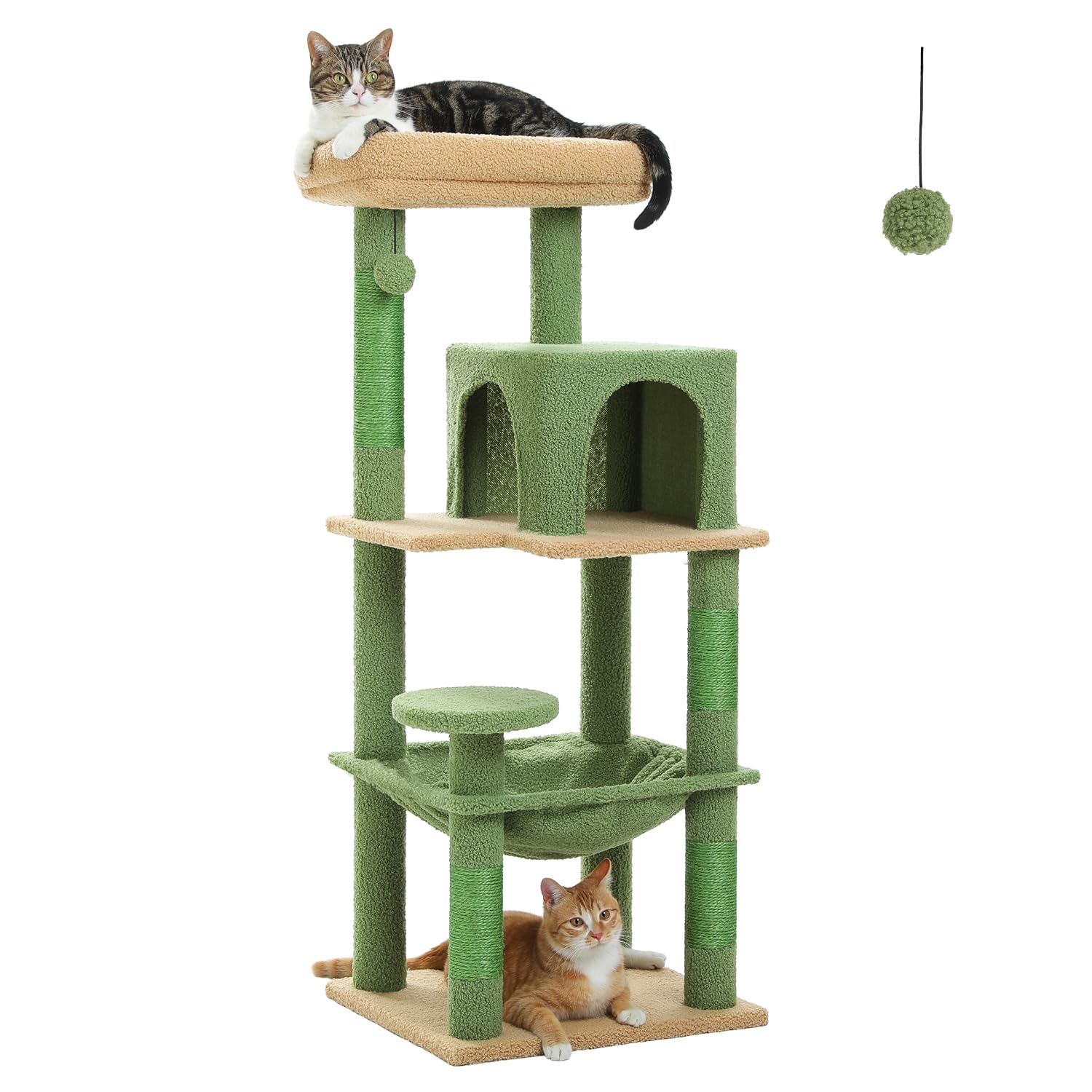 PETEPELA(ぺテぺラ) キャットタワー スリム コンパクト 猫タワー 据え置き 置き型 省スペース ハンモッ..