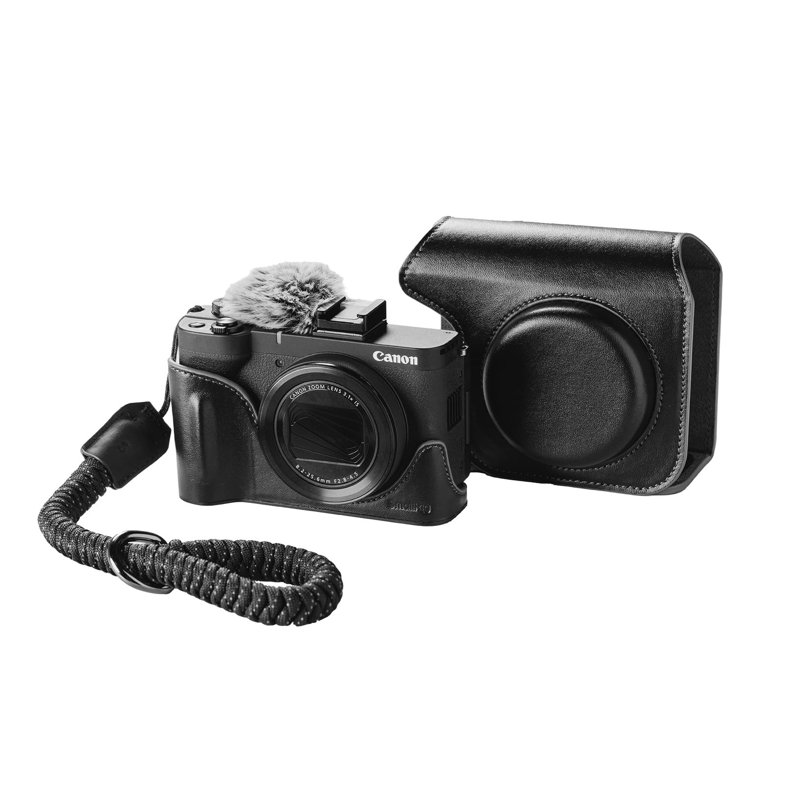 SmallRig カメラ用レザーケージキット PowerShot V1用 (ブラック) 5386