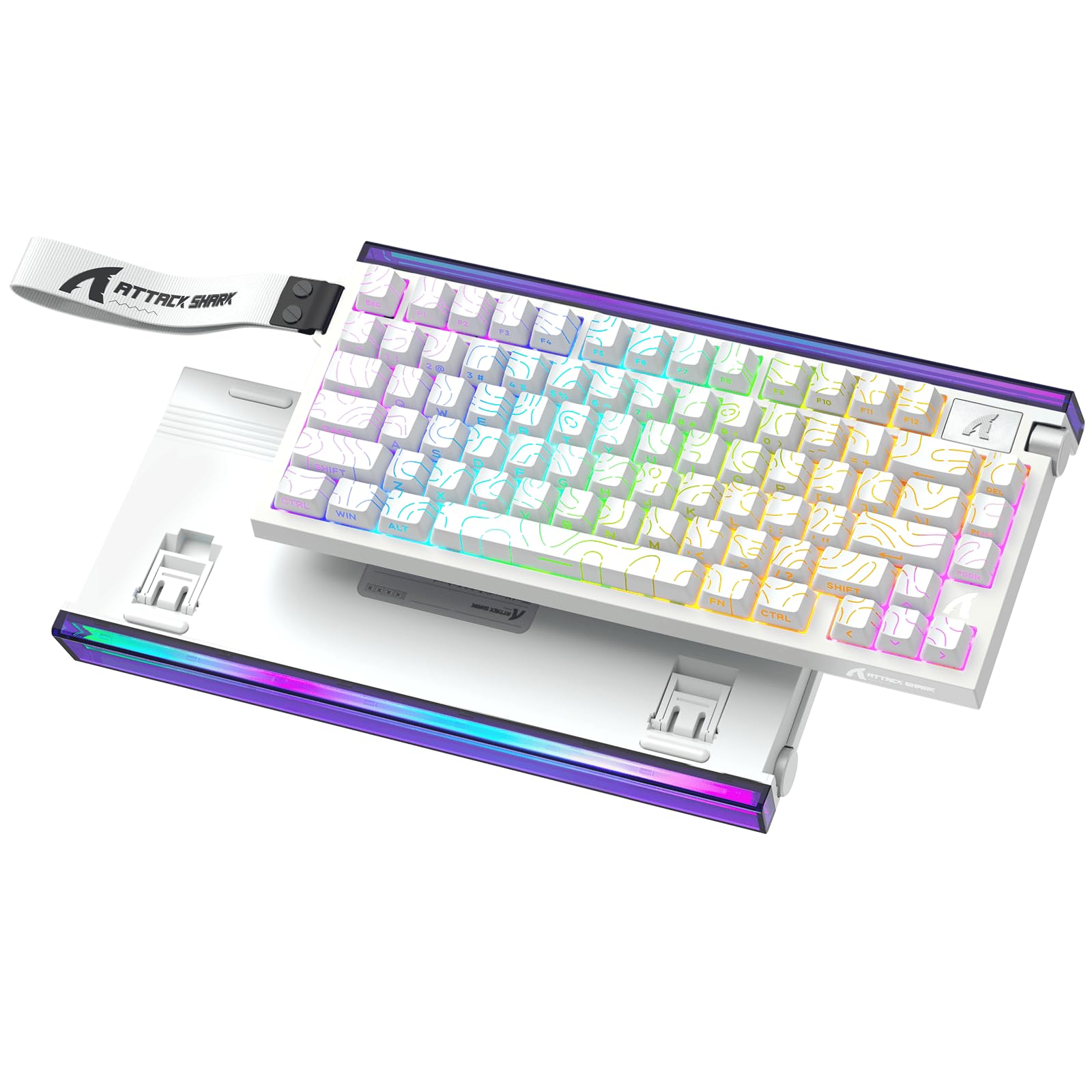Rakuten - ATTACK SHARK R85HE ゲーミングキーボード 有線 ラピッドトリガー キーボード 8000Hz ポーリングレート 磁気スイッチ RT0.005mm RGB キーボード 75%レイアウト ノブ付き 1600万色RGBムードライト搭載 PBTキー