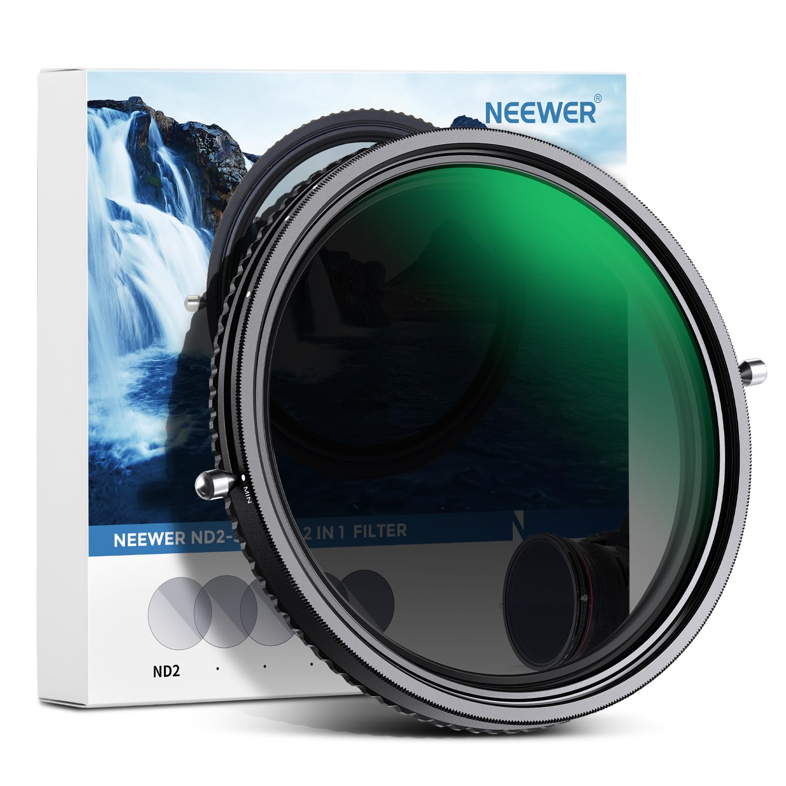 NEEWER 2 in 1 82mm NDե륿 ND2ND32&CPL¿ǽե륿 12 Xʤ HDإ饹 ...