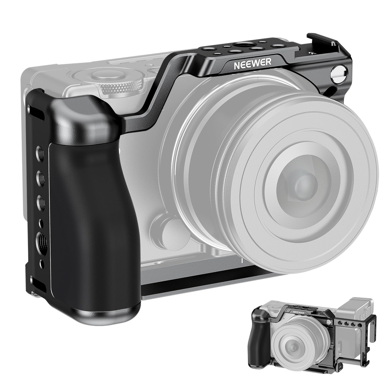 NEEWER カメラケージ fp/fp L用 金属製 EVF-11サポート/1/4"&3/8"ネジ/Arca型クイックリリースプレート..