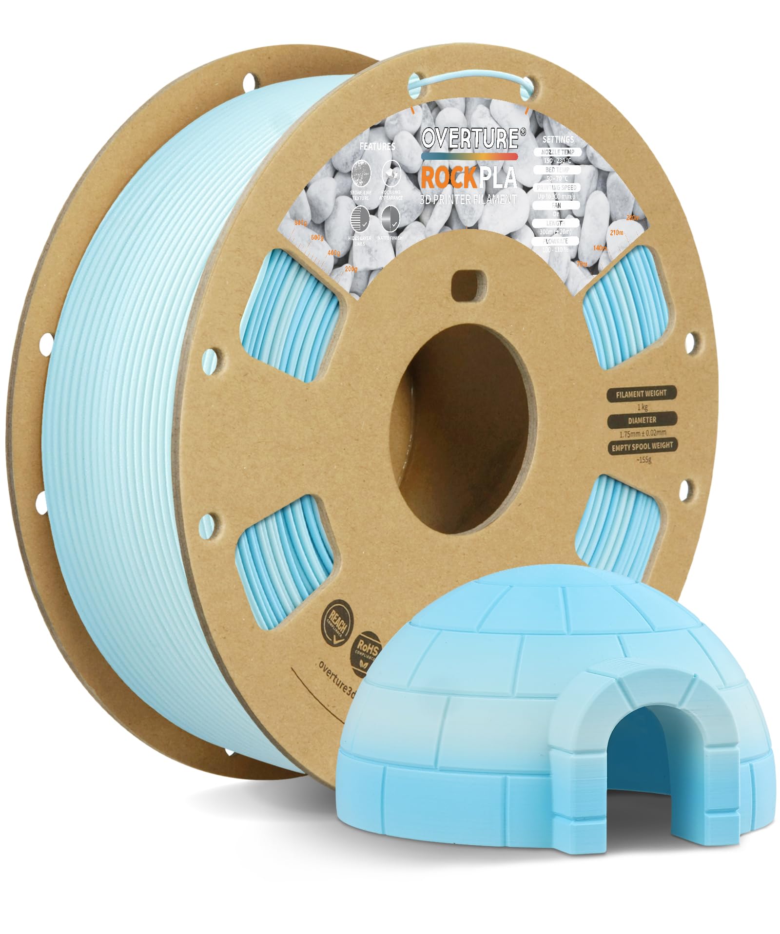 OVERTURE Rock PLA ե 3Dץ󥿡Ǻ 3Dץ󥿡 ե  PLA 1.75mm 1kg...