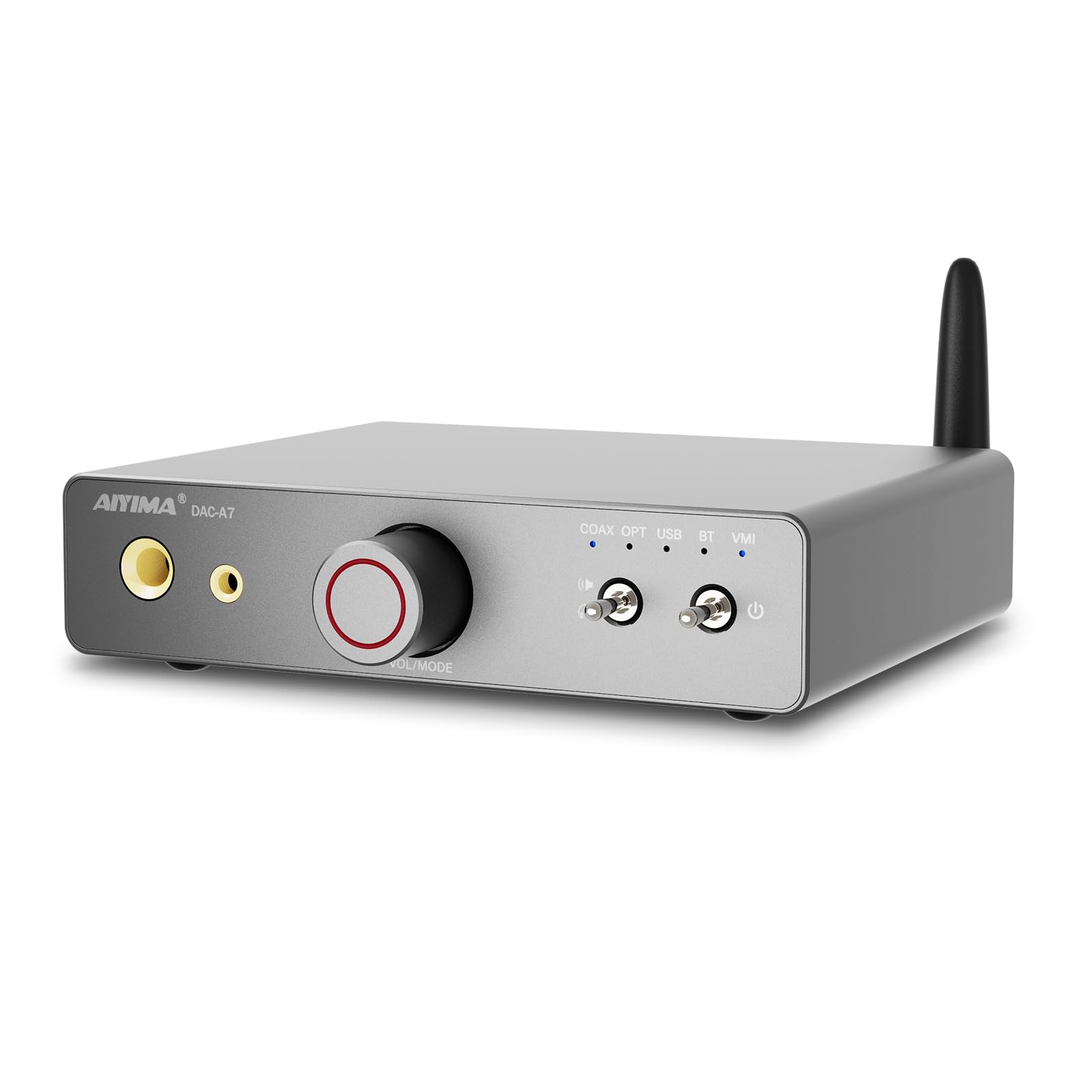 AIYIMA DAC-A7 Bluetooth 5.4 デコードヘッドホンアンプ 3.5mm 6.35mmデュアルヘッドホン出力 ES9038Q2M（Hi-Fi級デコードチップ） QCC3084（高スペックBluetoothチップ）対応 LDAC, ap