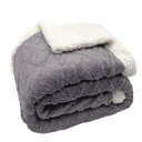 Mokoya 毛布 冬用 ダブル 200x230cm 掛毛布 クイーン おしゃれ 二枚合わせ 北欧風ボア 軽量毛布 通年使用 洗える 抗菌防臭 防ダニ 静電抑制 Blanket(ダークグレー)