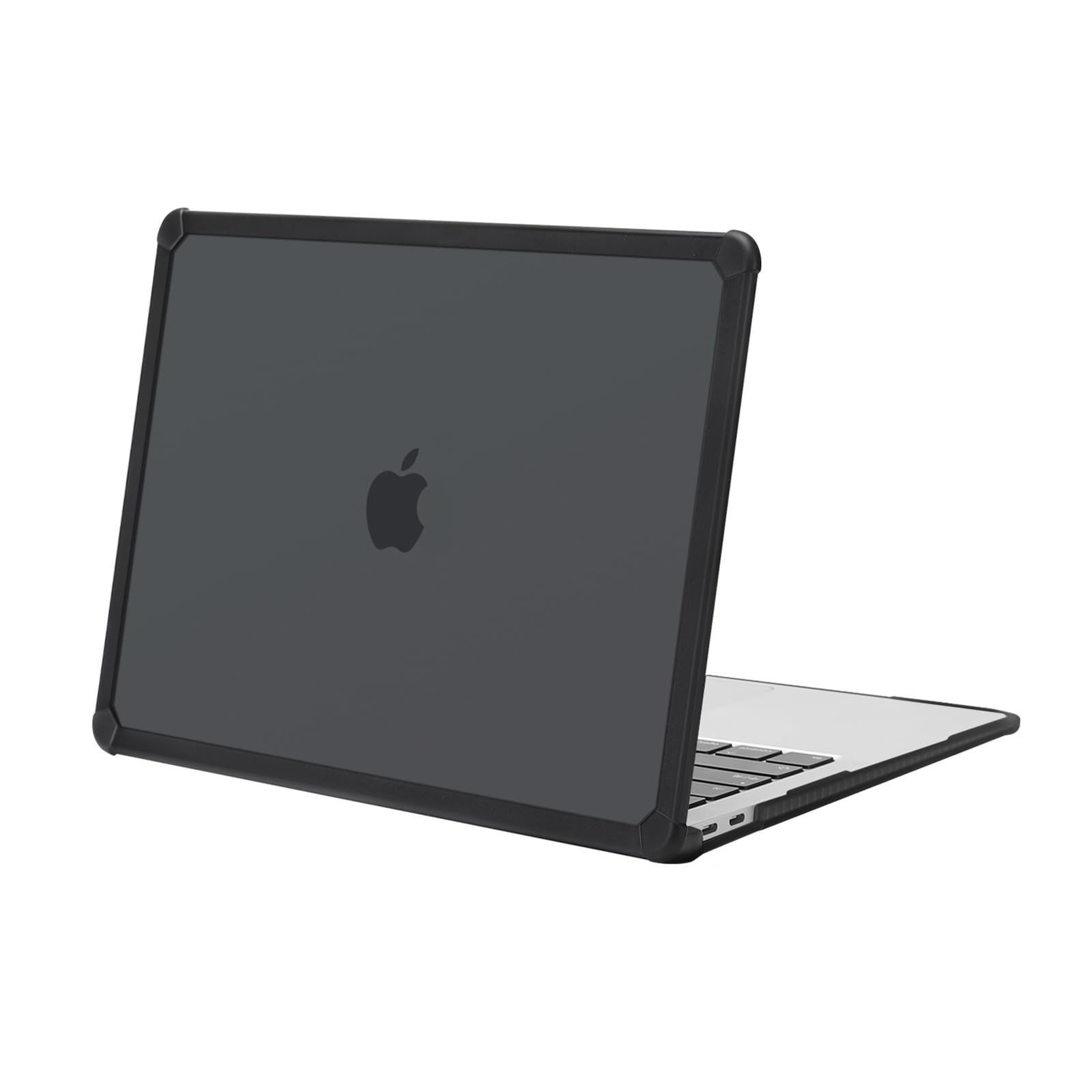 MOSISO 対応機種 MacBook Air 13インチ ケース 2022-2018リリース A2337 M1 A2179 A1932、アンチクラッキング TPUバンパーラスチックハードシェル カバー (ブラック)