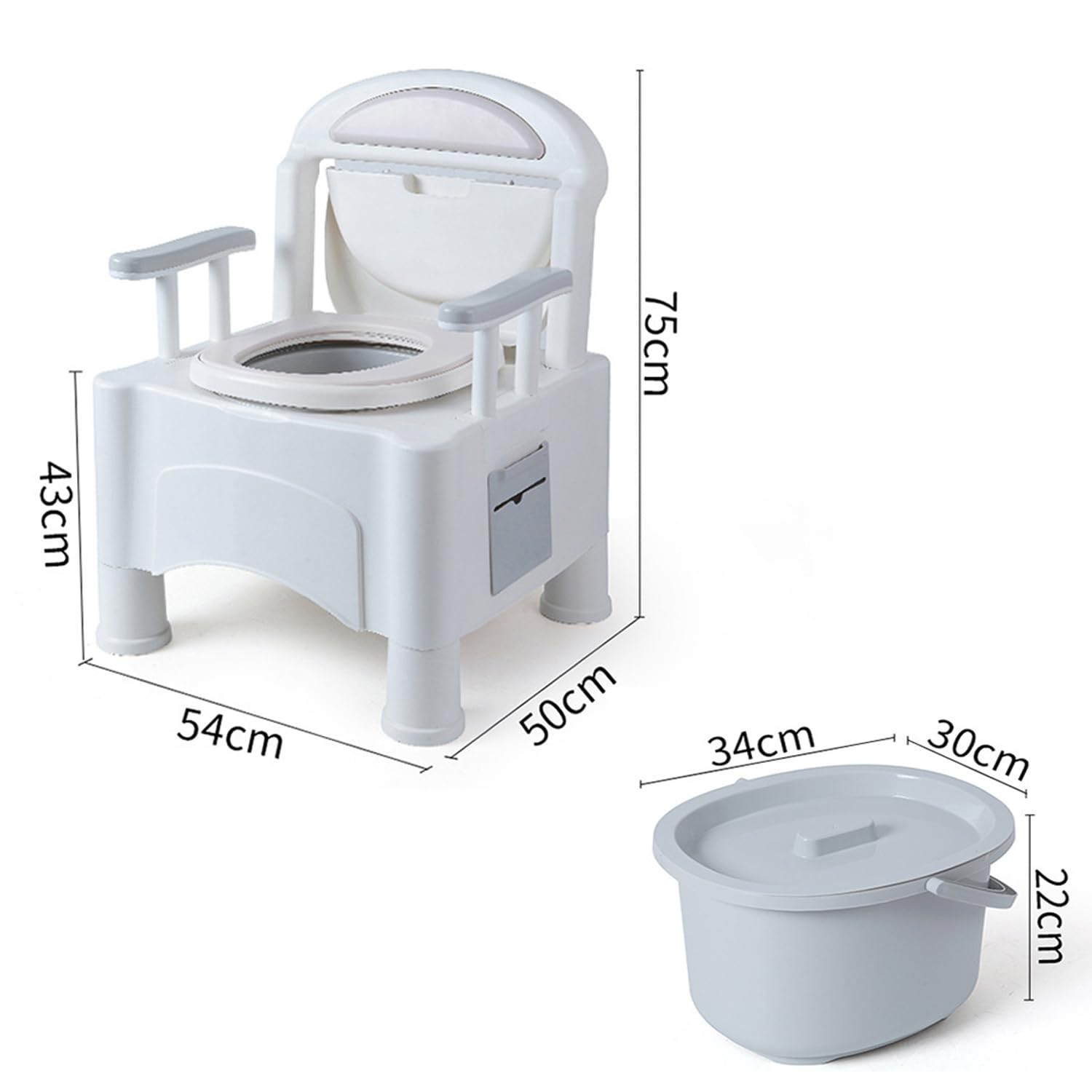 BQKOZFIN 簡易トイレ介護用 ポータブルトイレ 多機能 洋式トイレ 手すり付き蓋付き自家ベッド横仮設トイレ 防災非常用災害用 適用高齢者 組み立てが簡単 耐荷重100 kg【解体バケツ1個付き】 makana---10553711 SelectSHOP 岐阜 楽天市場店 サンプル画像2