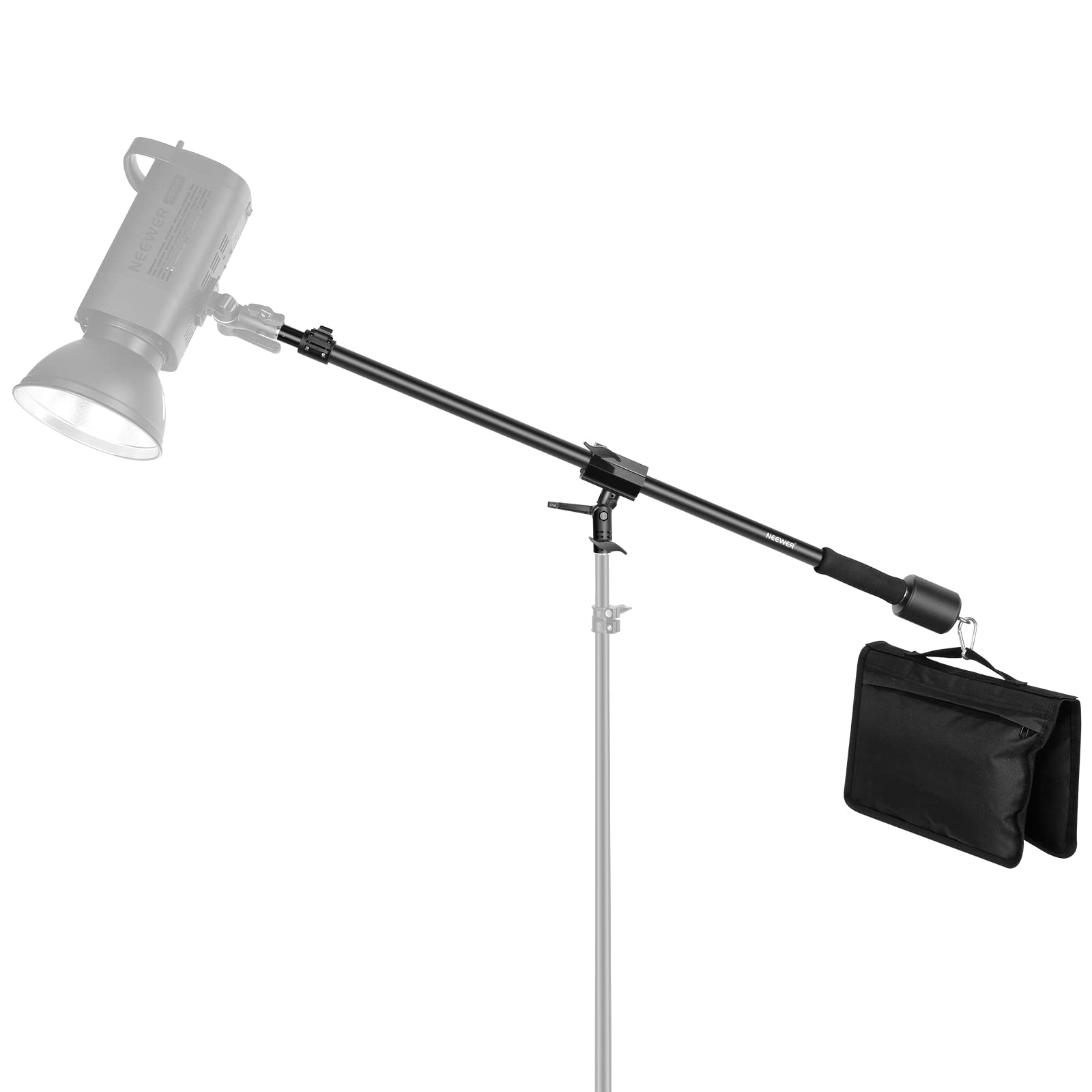 Rakuten - NEEWER 三脚ブームアーム 35インチから61インチ (89から155cm) 1.5kgのカウンターウェイトとサンドバッグ付き 1/4インチネジ ソフトボックス/スタジオライト/フラッシュ/傘/リングライトに対応 最大荷重5kg