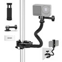 NEEWER アクションカメラマウントキット スーパークランプ/ソフトチューブ/アクションカメラアダプター/調整可能なスマホホルダー付き 平面/円形面用 コンパチブル GoPro Insta360 DJI POV撮影用 GP-26