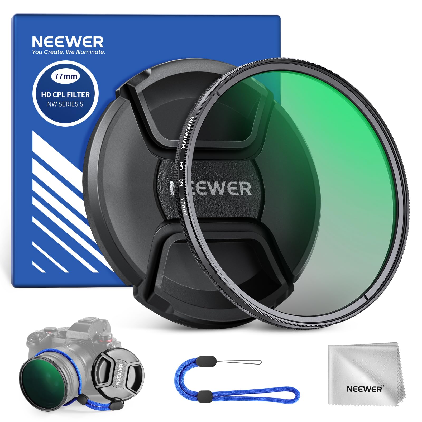 Rakuten - NEEWER 77mm CPLフィルター レンズキャップ付き 超薄型 多層耐性ナノコーティング 円偏光フィルター レンズフィルター 偏光フィルター HD光学ガラス 反射除去 コントラスト強調 グレア低減