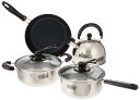 和平フレイズ 調理器具 4点セット スティージー IH対応 片手鍋18cm 両手鍋20cm フライパン24cm 笛吹ケトル2.5L 着脱式ハンドル MA-9678