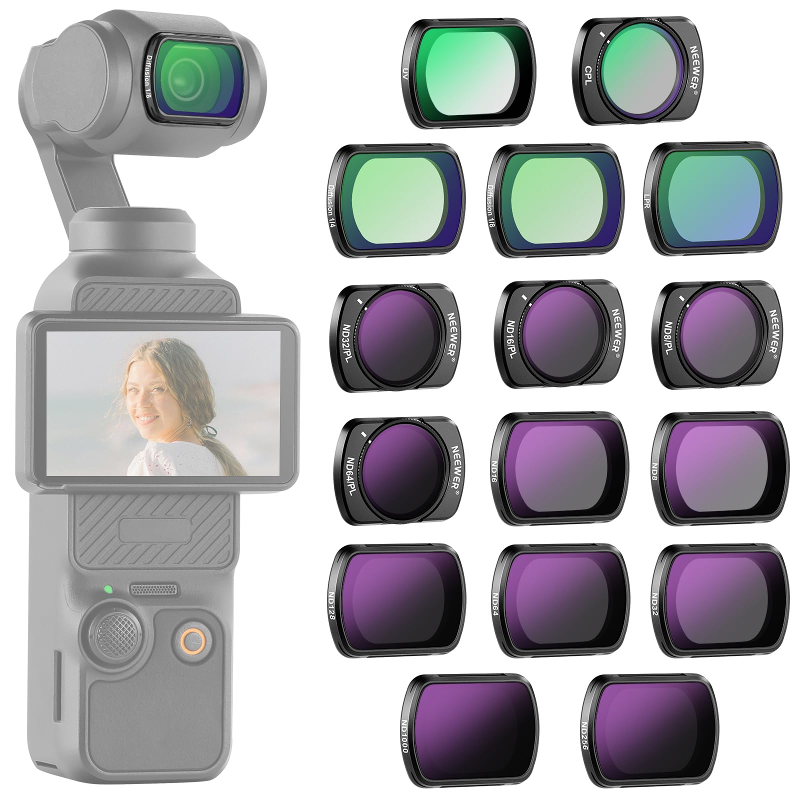 NEEWER  ND&CPL&UV&LPR&̥ե륿å DJI OSMO Pocket 3 16 ND8 ND16 ND...