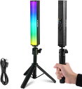NEEWER 23cm RGBスティックライト マグネット式 デスク三脚付き ハンドヘルド ライトワンド 2500K-8500K 調光可能 CRI95+ 17シーン フルカラー LEDチューブバー 2550mAhバッテリー TikTok/YouTube/V