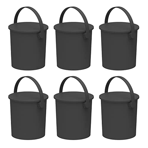 Rakuten - JEJアステージ フタ付きバケツ フェルマー ブラック 10L 日本製 インテリア雑貨 おもちゃ収納 アウトドア 耐荷重150kg 幅28×奥行27.5×高さ27cm 6個セット