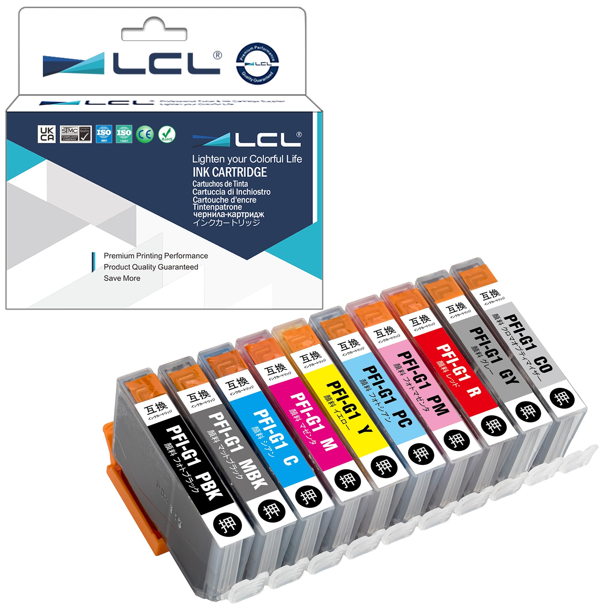 LCL Canon Υ PFI-G1 10-PACK MBK PBK C M Y R GY PC PM CO 10å ...